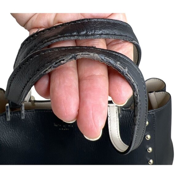 Kate Spade Black Leather Studded Tote Bag - Picture 3 of 8